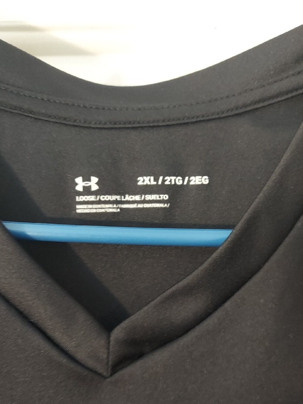 Under Armour Womans Black V-Neck Athletic Tee with Logo - Picture 3 of 3